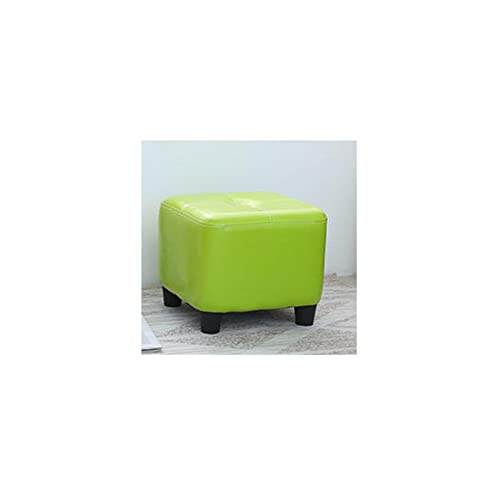 GKJHTED Puff Azul de Piel sintética Impermeable, pequeño reposapiés Cuadrado para salón, baño y Multiusos, Acolchado, Elegante y Funcional.