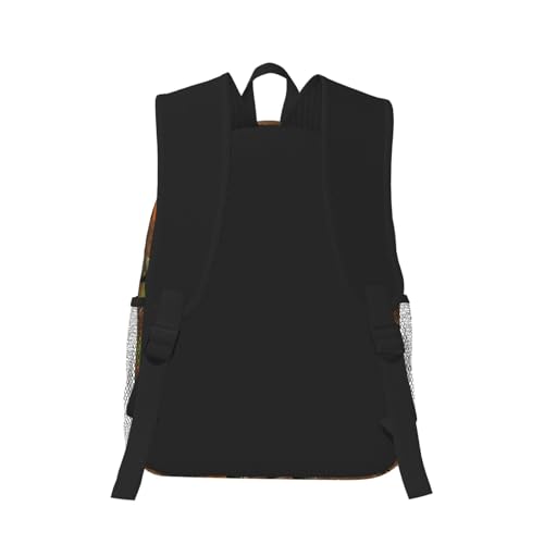 Durable Polyester Rucksack for Traveling & Camping Backpack Men Women, Trees Branches Green Brown Leaves Hunting Military Camouflage Bags, Large Capacity Multipurpose Anti-Theft Bookbag Waterproof3