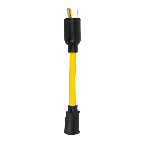 Southwire Twist To Lock 9 Inch 20 Amp 125 Volt Cord Adapter, 12 Gauge, 3 Conductor, STW