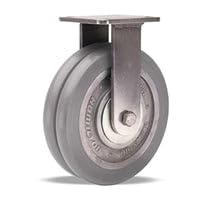 Hamilton Stainless Steel Workhorse Rigid Caster - 8"x2" UltraGlide (95A) Twin Wheel with Aluminum Core & 3/4" Precision Bearings