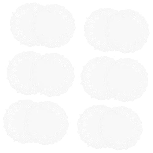 Unomor Lace Paper Placemats Set 100pcs Round Cake Doilies Food Paper Pads for Baking Parties Weddings