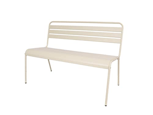 MaximaVida Gartenbank Max aus Metall 120 cm Elfenbein