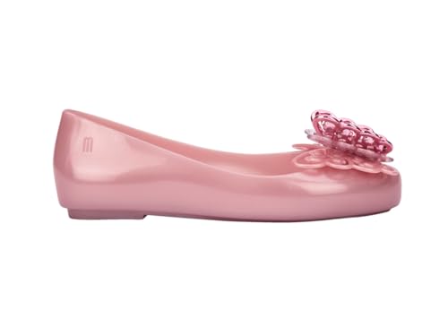 Melissa Mini Sweet Love Fly Ballet Flats for Kids, Pearly Pink, 13
