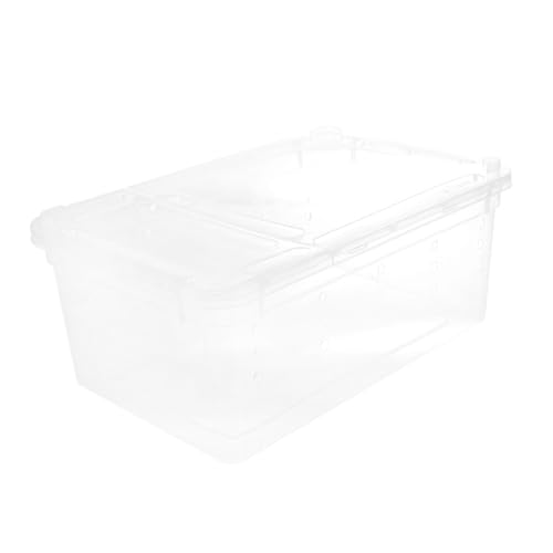 DECOMELODY シー軽量コンパクト 爬虫類用給餌箱 通気性設計 プラスチック製 小型爬虫類 昆虫 両生類の飼育収納ケース クモ トカゲ カエル カマキリ コーンスネーク対応