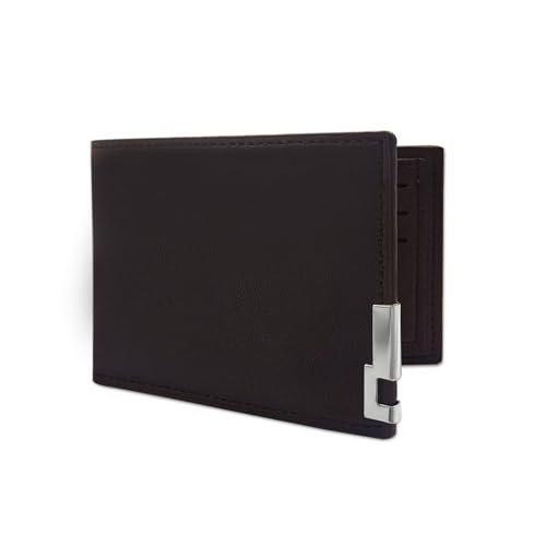 Men’s Wallet, Bifold Pocket Wallet with ID Window, Slim Leather Wallets For Men UK, Flip Wallet (Brown)