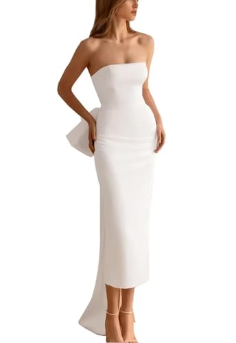 Image of Women's Mermaid Satin Wedding Dress for Bride Off The Shoulder Long Wedding Gown for Women