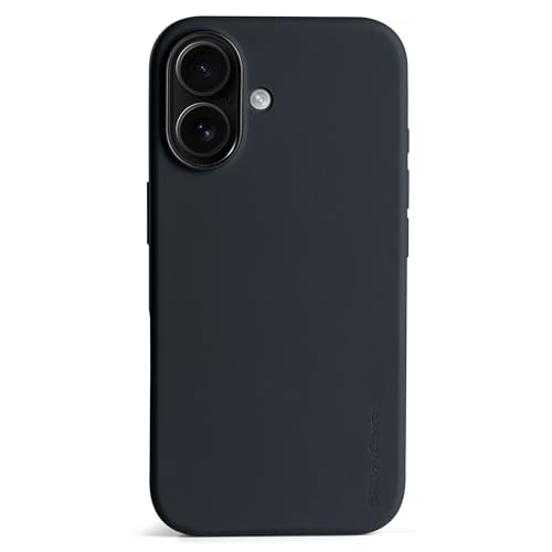 Image of DailyObjects Case for iPhone 16 Plus Compatible with Mag-Safe Wireless Charging, Flekt Liquid Silicone Slim Shockproof Back Cover, Black