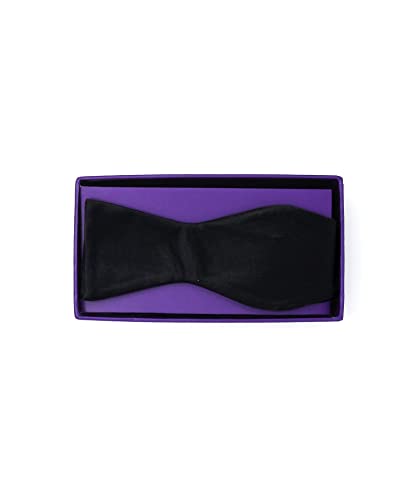 THE SAVILE ROW COMPANY LONDON Men's Luxury 100% Silk Self Bow Tie In Gift Box