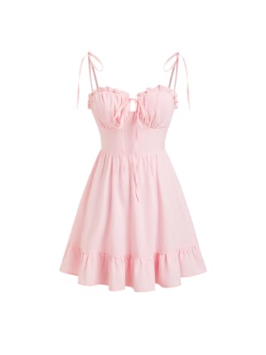 Image of CIDER Floral Dress for Women Summer Mini Sundresses Spaghetti Strap Cute Vacation Dresses Boho Casual Outfits