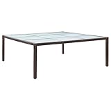 vidaxl tavolo da giardino marrone 200x200x74 cm in polyrattan