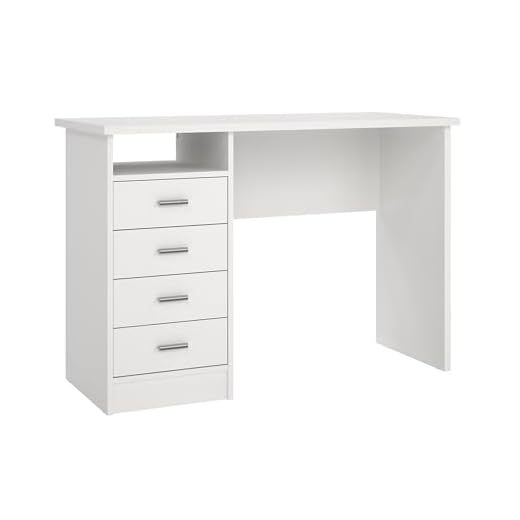Tvilum Desk with 4 Drawers, White