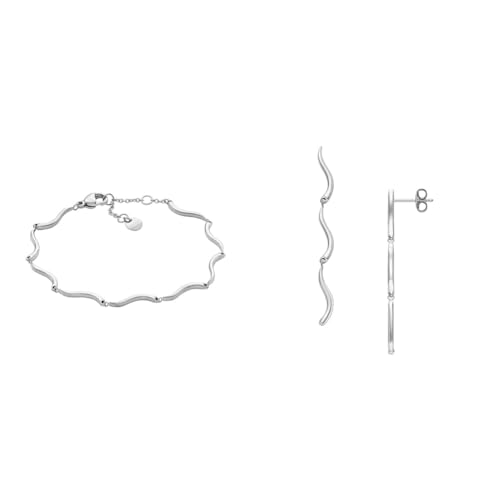 Skagen Coffret bijoux Waves femme avec bracelet et boucles d'oreilles cadeau idéal