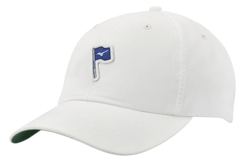 Mizuno Pin High Relaxed Golf Hat | White | 100% Polyester Woven | One Size Fits Most