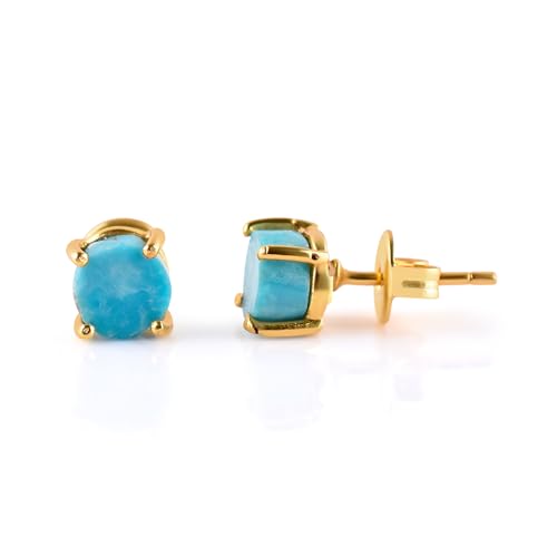 InfinityGemsArt Turquoise Gold Stud Earrings For Women,...