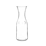 Olympia Glass Carafe 1Ltr Pack of 6 - Clear Narrow Neck Glass Bottle Carafe Drinks Water Jug for Restaurants & Home Use GG928