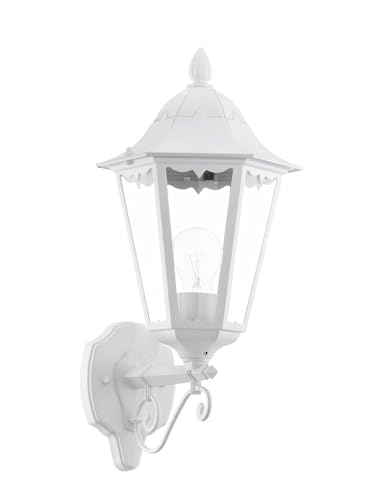Applique murale extérieure blanc lanterne de jardin verre fonte aluminium IP44