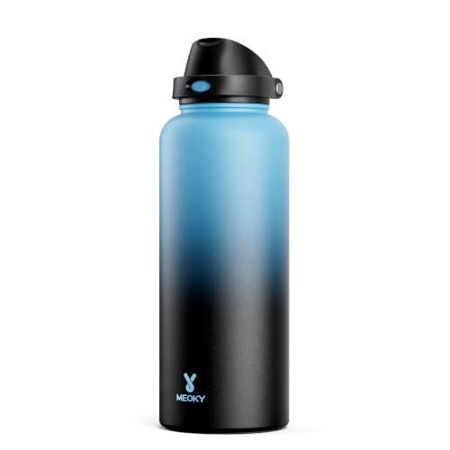 Image of Meoky 64 oz Insulated Water Bottle with Straw, Half Gallon Water Jug