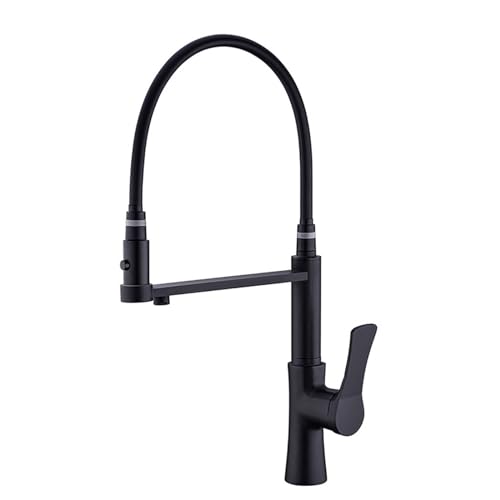 Robinet de cuisine à 3 voies rotatif avec double sortie eau potable noir