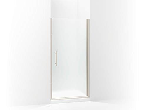 Sterling 5698-34N-G03 Finesse Peak Frameless Pivot Shower Door with Frosted Glass, 34.5-in W x 67-in H, Nickel