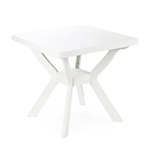 IPAE-Progarden Nilo Tavolo Quadrato, Plastica, Bianco, 79 x 79 x 72 cm