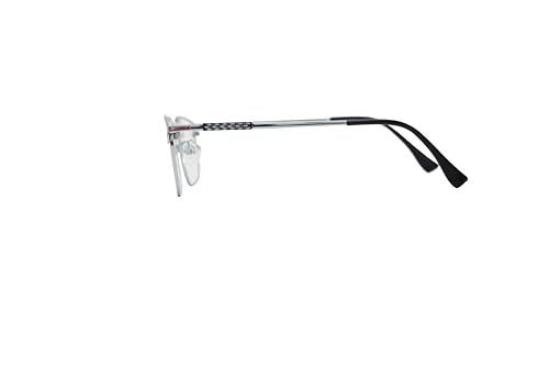 Image of ADMIRE Metal Frame Eyeglasses, Black, Rectangular Shape, Clear Lens, Lightweight Hal-Rim Spectacles