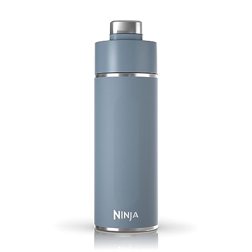 Ninja DW2401BL Thirsti 24oz Travel Water Bottle, For Carbonated Sparkling Drinks, Colder and Fizzier Longer, Leak Proof, 24 Hrs Cold, Dishwasher Safe, Stainless Steel Insulated Tumbler, Storm Blue