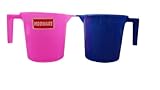 Plastic Mug for Bathroom Deluxe Virgin Plastic 2 Pieces Bathroom Mug, (Multicolour) Capacity 1Litre...