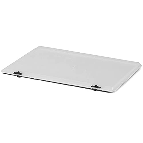 Foto von 1a-TopStore Design Eurobox Stapelbox Lagerbehälter Kunststoffbox in 5 Farben und 16 Größen mit transparentem Deckel (matt) (grau, 60x40x33 cm)