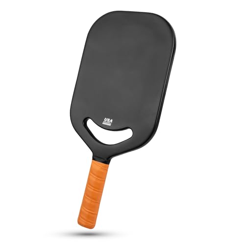 Premium Carbon Fiber Pickleball Paddle with Aero Throat – USAPA Approved, 16mm Polypropylene Honeycomb Core, Textured Carbon Grit Surface for Enhanced Spin and Control