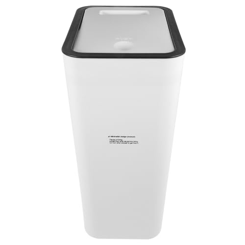 Caneca de basura rectangular con tapa blanca PRETYZOOM miniatura 1