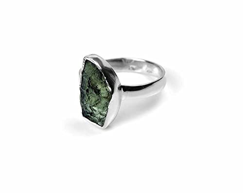 100% Natural Czech Moldavite Rough Ring With Certified Gemstone 925 Solid Sterling Silver Handmade Designer Jewelry, Leaf Design