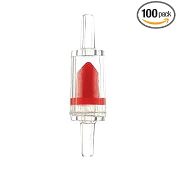 SN Aquatic Non-Return Red Colour Check Valve Oxygen System Aquarium Fish Tank Air Pump Accessories 100PCS/Set