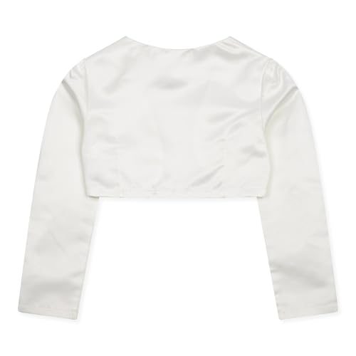 BOLEROSE Girls Satin Long Sleeve Bolero Childrens Kids Shrug2