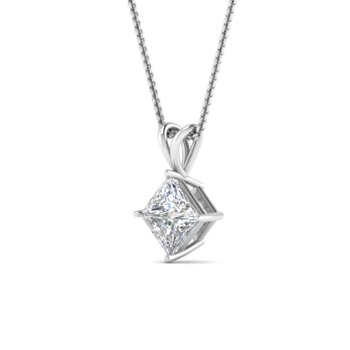 14K Gold 1/2-5 Carat LAB GROWN Diamond Solitaire Pendant IGI Certified 4 Prong Diamond Pendant Necklace For Women (E-F-G, VS1-VS2, 0.50-5 C.t.w)2