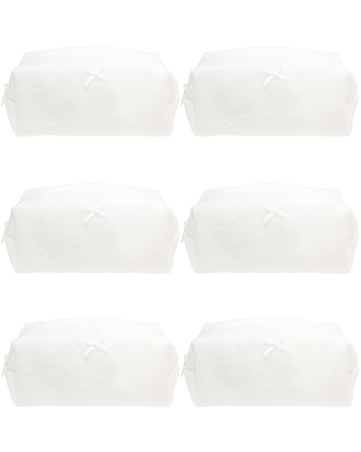 Cozy Makeup Bag for Women,Zipper Cosmetic Pouch,Embroidery Floral,6 Pack
