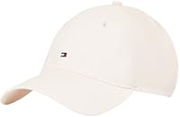 Tommy Hilfiger Damen Cap Essential Flag aus Leinen, Beige (Sugarcane), Einheitsgröße