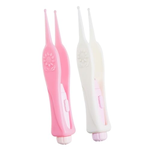 SUPVOX Pinza Nasal Luminosa 2pcs Set Limpiador De Cerumen Palillo Led Herramienta De Earwax Para Niños