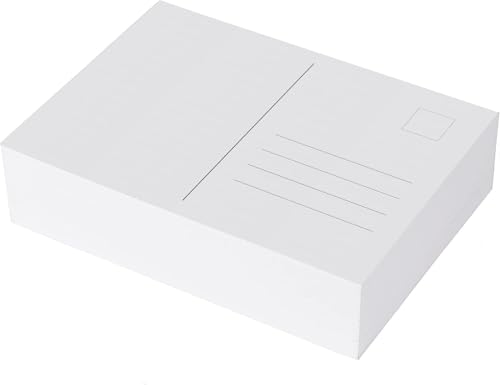 100 Blanko Postkarten weiß, DIN A6, kreatives Basteln, gestalten individueller Postkarten, hochwertiges Kunstdruckpapier (350g/m2)