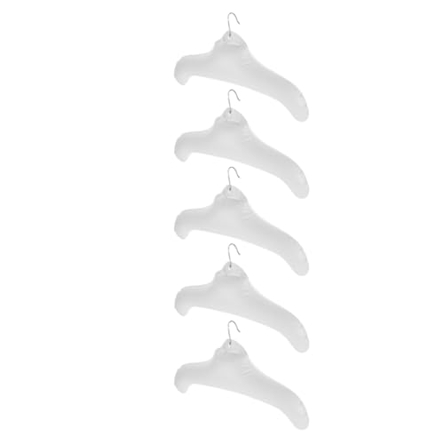 UKCOCO 5 Stück Tragbare Reise Kleiderbügel, Aufblasbare Faltbare Kleiderbügel aus PVC, Platzsparende Jackenbügel für Zuhause, Hotel, Camping, Weiß