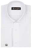 Jack Martin Herren Hemden mit Manschettenknöpfen, Slim Fit Hemden für Männer, weiß, S