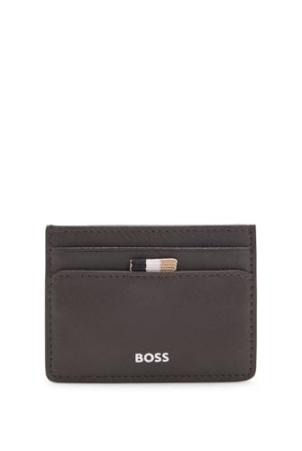 Porte-cartes BOSS Zair en cuir marron foncé un accessoire de luxe