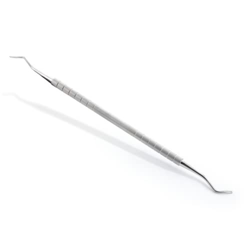 Elevador de esquina Excavator de clavos, instrumento doble, inoxidable, 17 cm, para manicura y pedicura, con extremos curvados para el tratamiento del pliegue de las uñas
