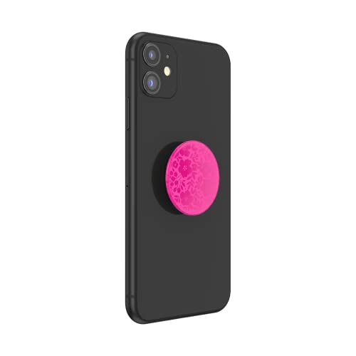 PopSockets Phone Grip with Expanding Kickstand, Lace Floral - Fuschia Floral