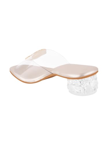 Image of SilverArrow womens Breezy Cove Heeled Sandal | Block Heel |Fashion Sandals |Jutti Sandal | Emboidery with Stone Design | Design perfect for Casual /Outdoor /Party