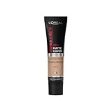 L'Oreal Paris Cover Liquid Foundation, With 4% Niacinamide, Long Lasting, Natural Finish, Available in 20 Shades, SPF 25, Infallible 32H Matte Cover, Shade 110, 30ml
