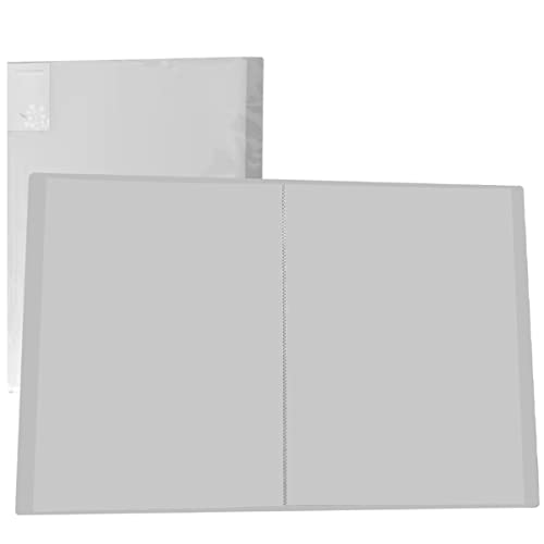 Painting Storage Book 40 Clear Pockets Sleeves Protectors Art Portfolio Book,A3 Album information folder storage bag (Can Aufbewahrung 80 sheets 16.5 X 30.7 cm) (30 Pockets,White) Cover