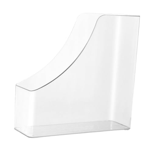 FONDOTIN Clear Plastic Vertical File Holder A4 Document Organizer for Office and Home Transparent Desk Storage for Magazines and Files Stylish Acrylic Design