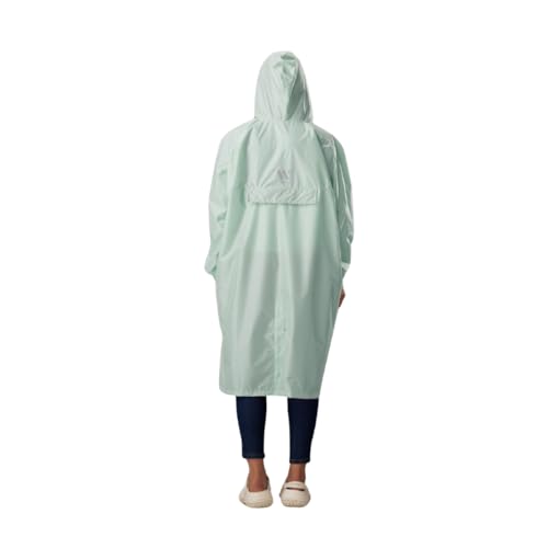 Image of ZEEL Unisex Outdoor Rain Poncho for Adult, Waterproof, Lightweight & Packable, Polyester Pullover Full Sleeves Hooded Rainwear, Raincoat for Camping, Hiking, Travelling (AZ33, Free Size, Mint)