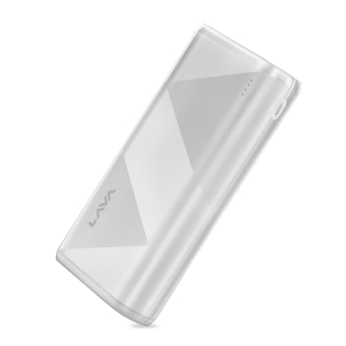 Image of Lava POWERMAX [20000mAh] 22.5W Premium Fast Charging Power Bank with Triple Charging Ports, Superior Graphic Design, Strong Polycarbonate Body & BIS Certified, Made in India (White)