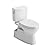 TOTO® Vespin® II 1G Two-Piece Elongated 1.0 GPF Universal Height Toilet with CEFIONTECT and SS124 SoftClose Seat, WASHLET+ Ready, Cotton White - MS474124CUFG#01